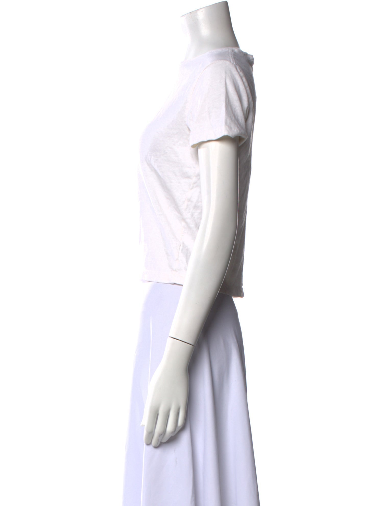 Re/Done x Hanes Bateau Neckline Short Sleeve Crop Top