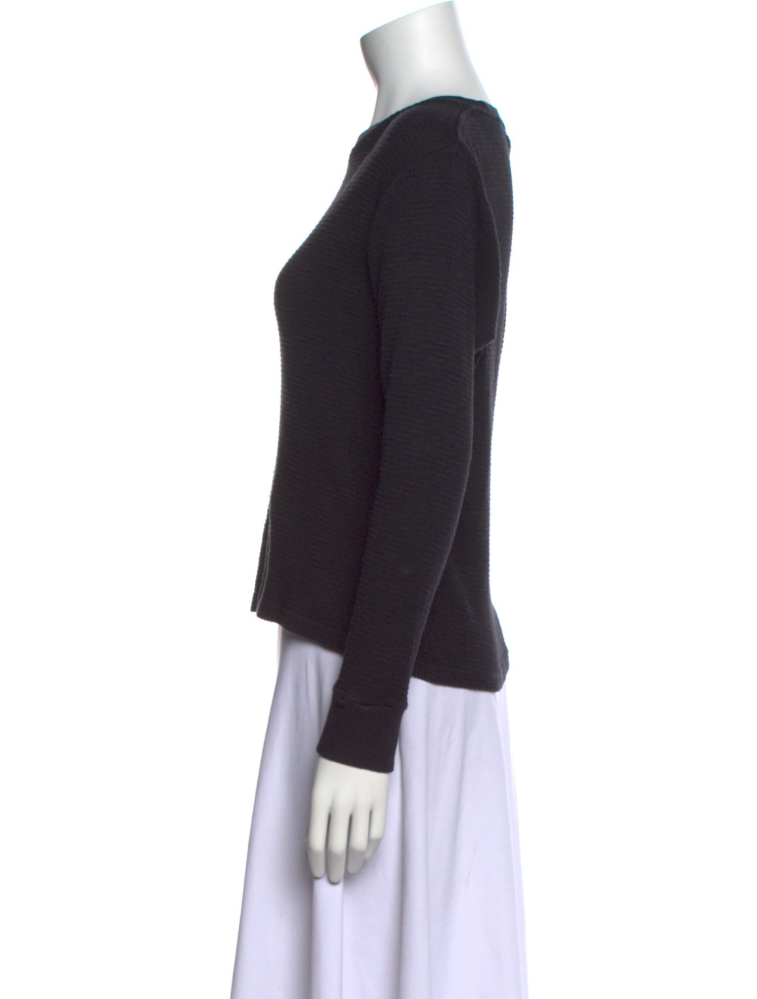 Re/Done x Hanes Bateau Neckline Long Sleeve Top