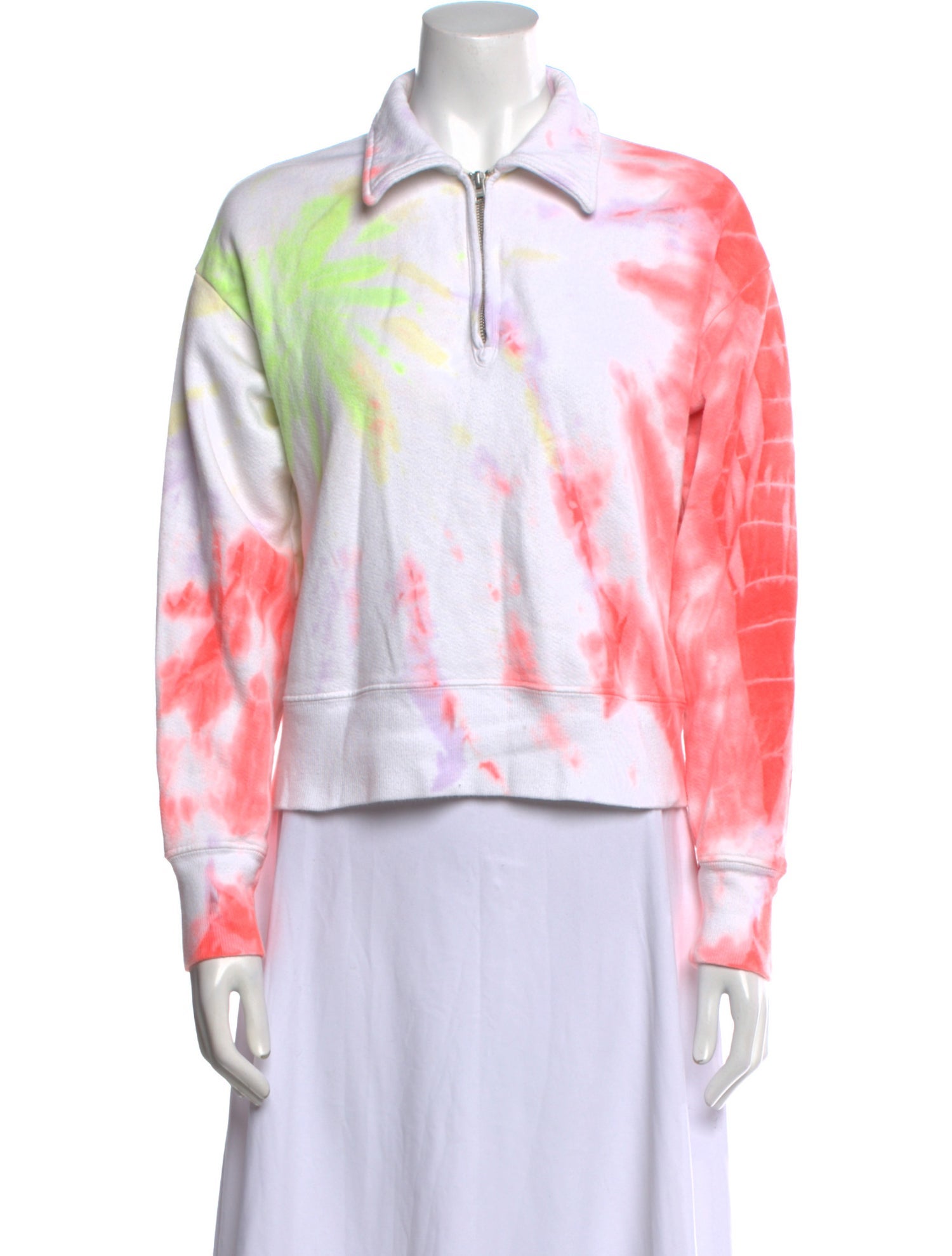 Re/Done x Hanes Tie-Dye Print Long Sleeve Button-Up Top