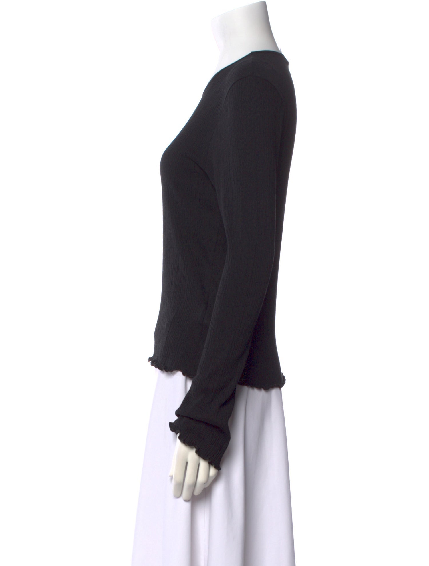 Re/Done x Hanes Crew Neck Long Sleeve Top