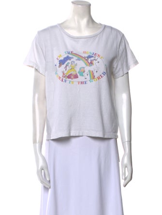 Re/Done x Hanes Graphic Print Scoop Neck T-Shirt