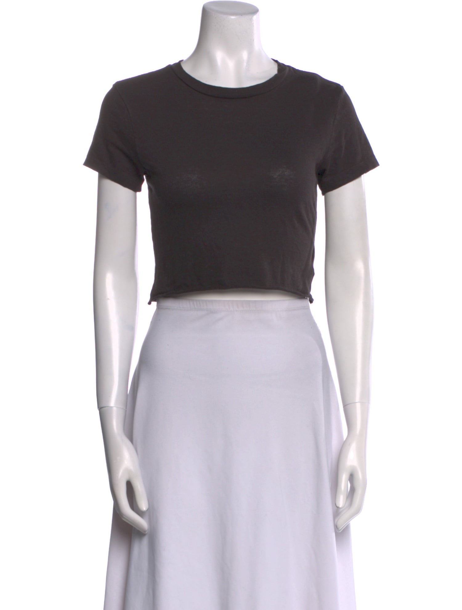 Re/Done x Hanes Crew Neck Short Sleeve Crop Top