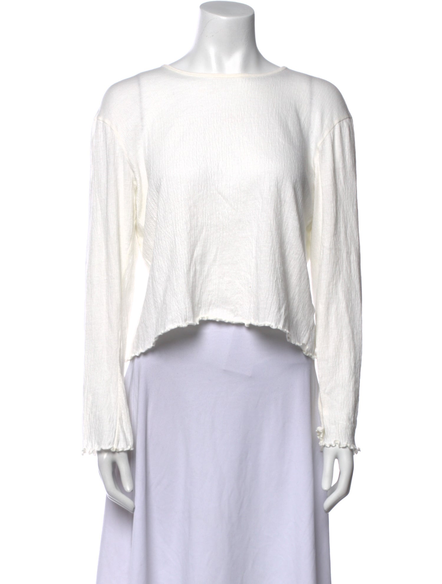 Re/Done x Hanes Scoop Neck Long Sleeve Crop Top