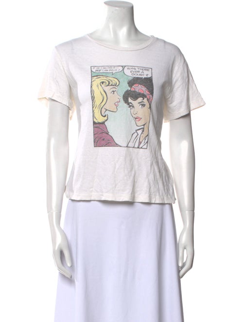 Re/Done x Hanes Graphic Print Scoop Neck T-Shirt