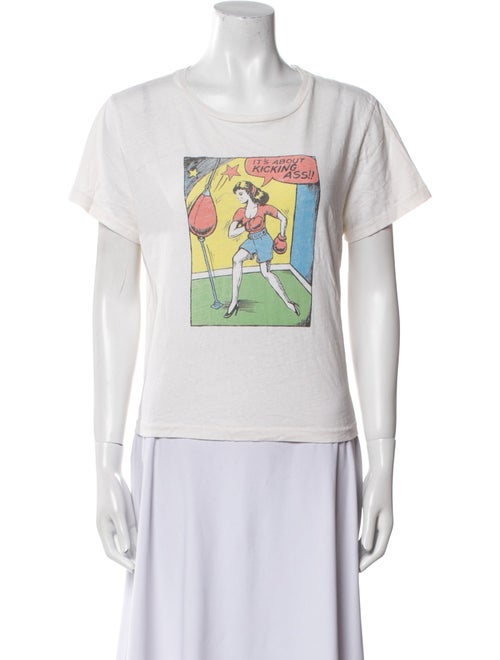 Re/Done x Hanes Graphic Print Crew Neck T-Shirt