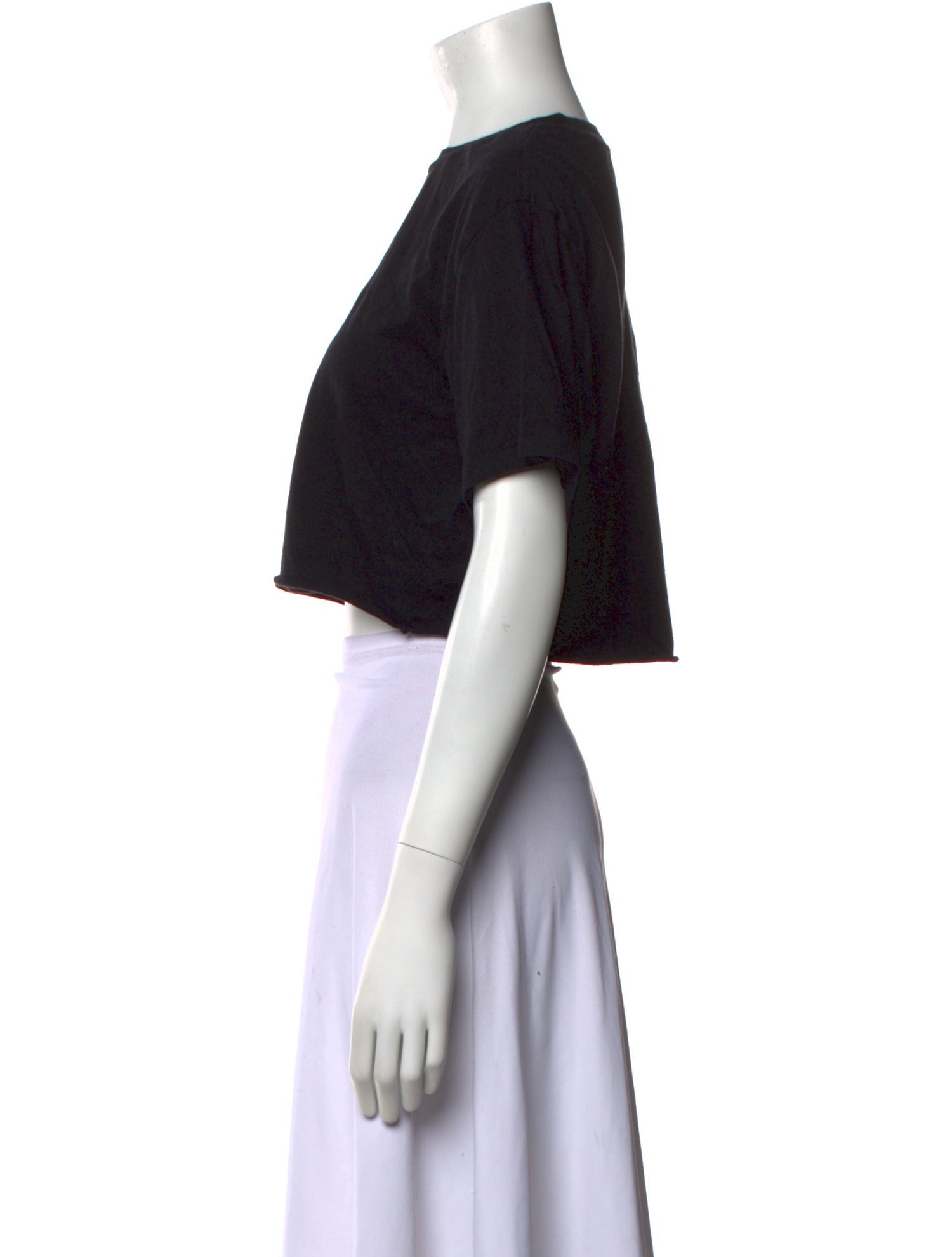 Re/Done x Hanes Bateau Neckline Short Sleeve Crop Top