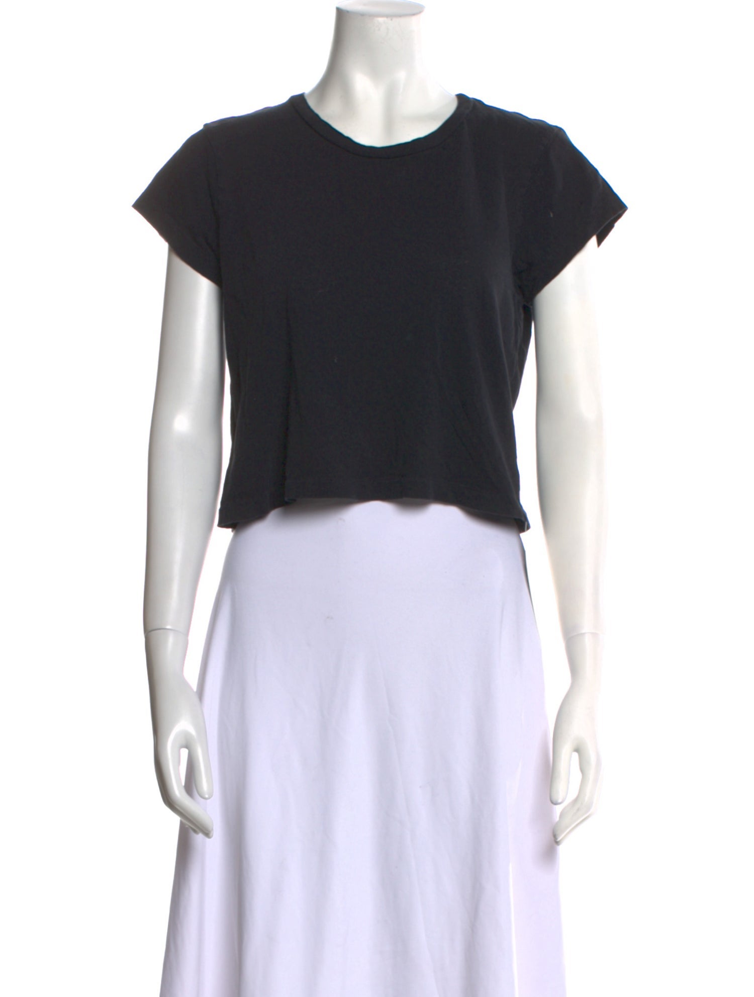 Re/Done x Hanes Crew Neck Short Sleeve Crop Top