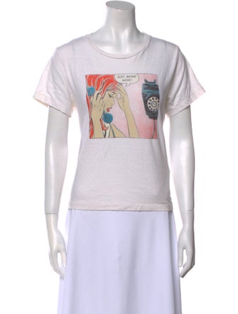 Re/Done x Hanes Graphic Print Crew Neck T-Shirt