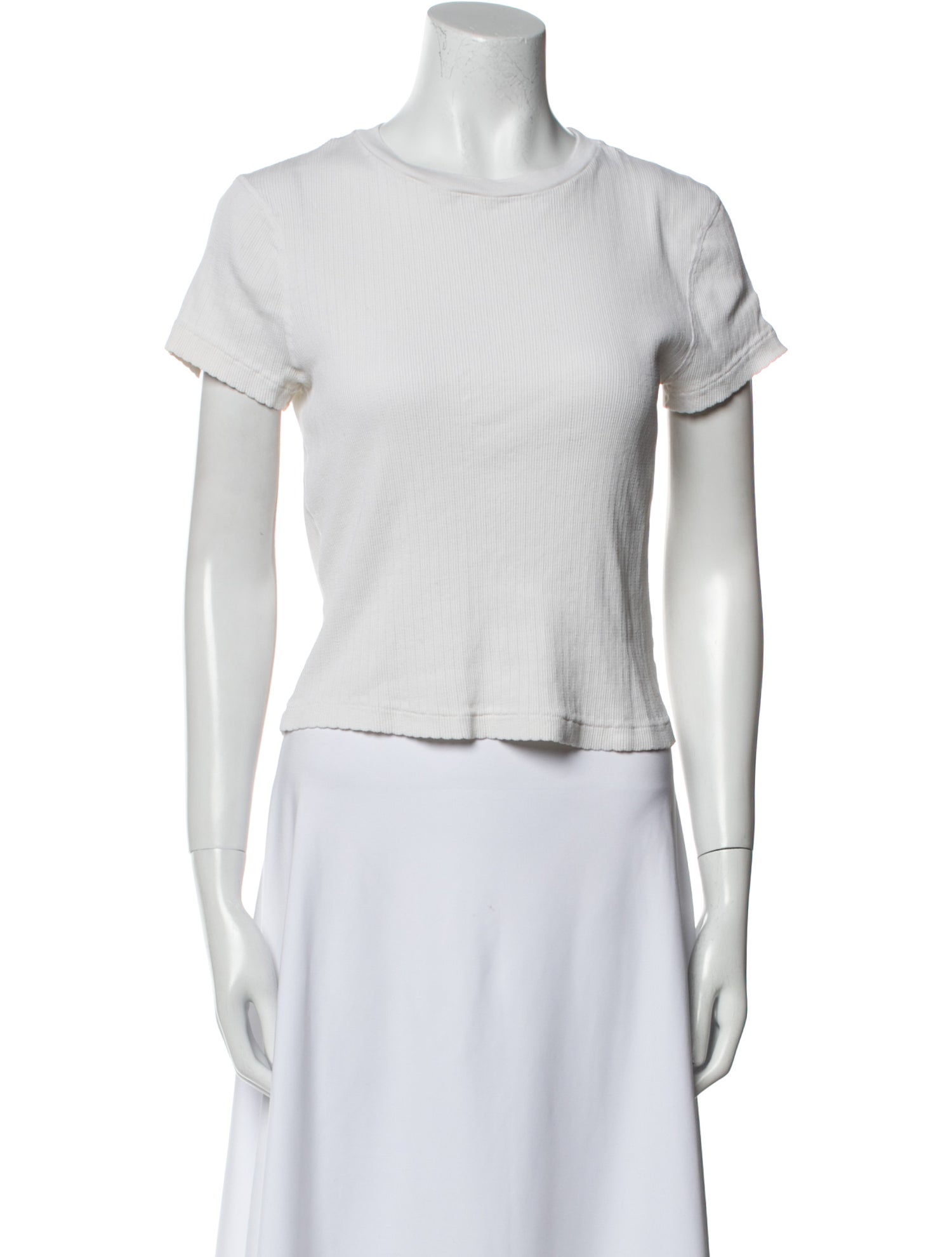 Re/Done x Hanes Crew Neck Short Sleeve Crop Top