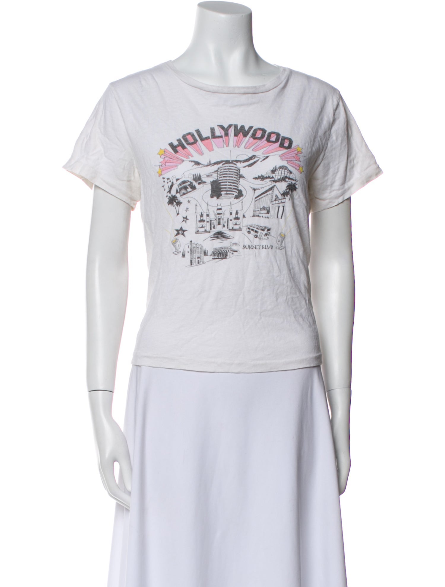 Re/Done x Hanes Graphic Print Crew Neck T-Shirt