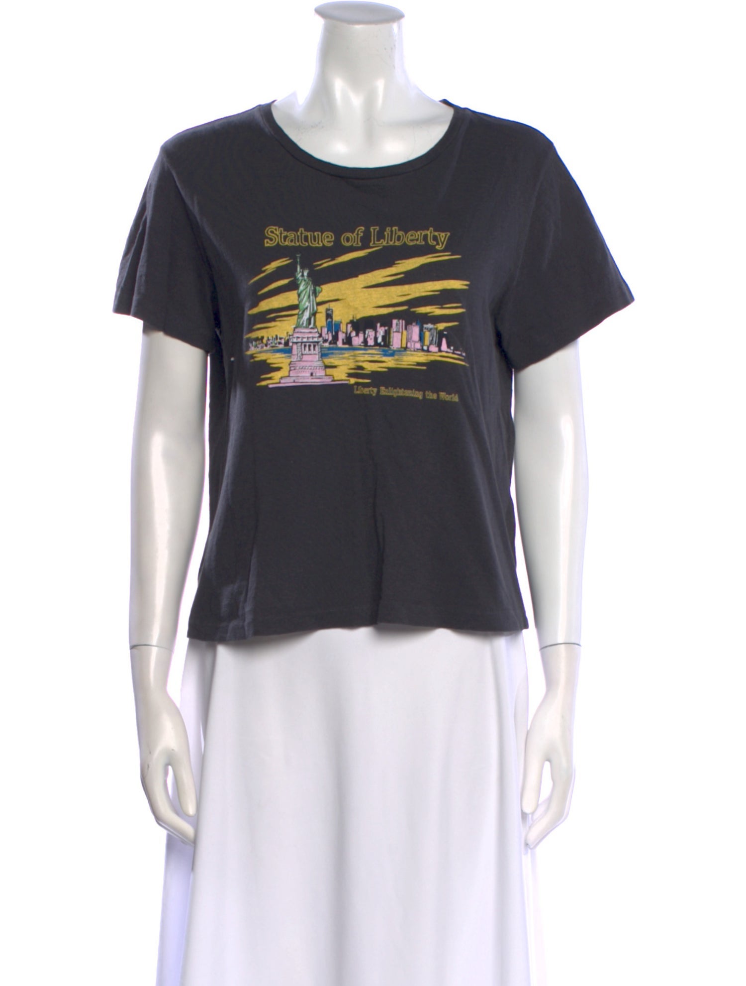 Re/Done x Hanes Graphic Print Crew Neck T-Shirt