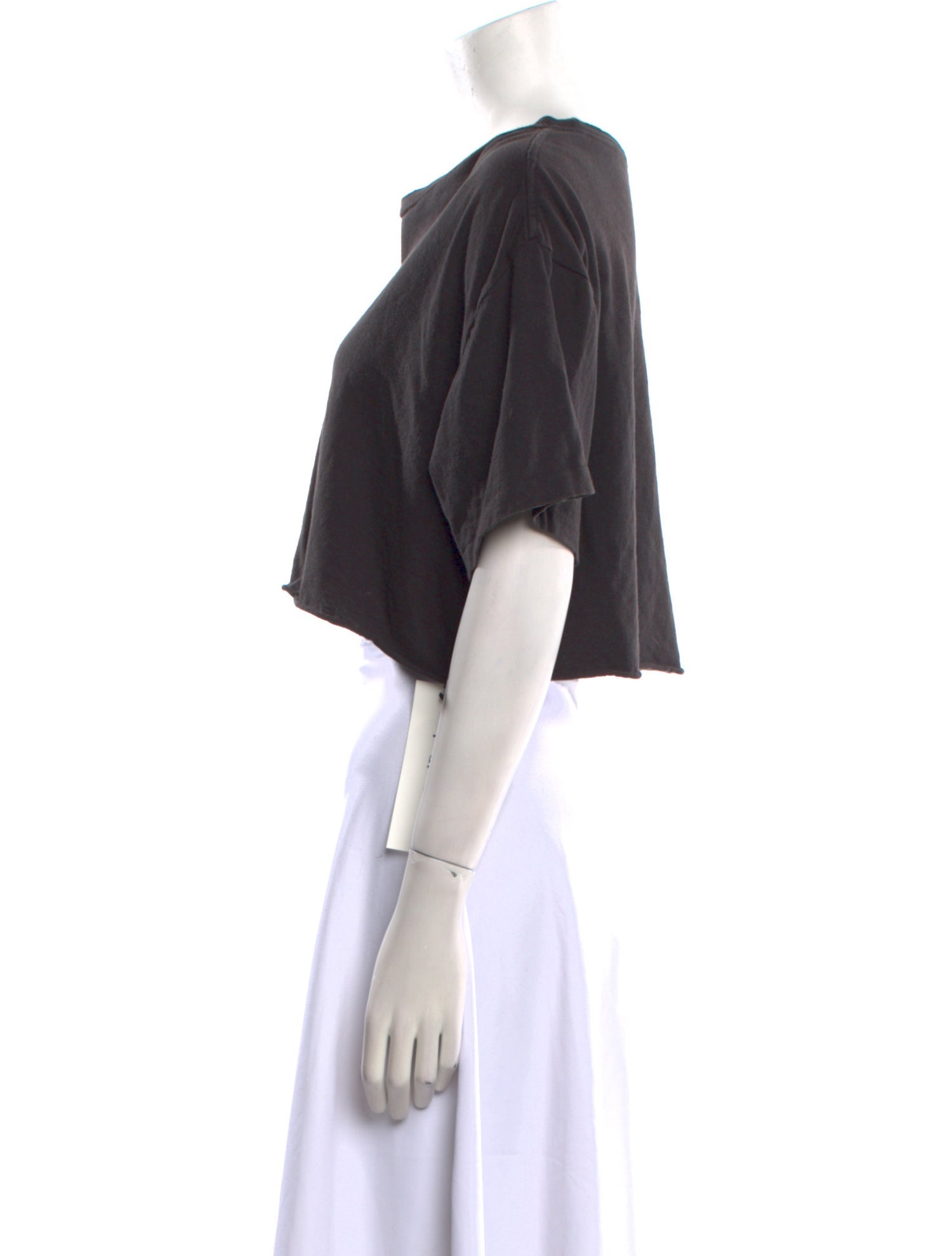 Re/Done x Hanes Bateau Neckline Short Sleeve Crop Top