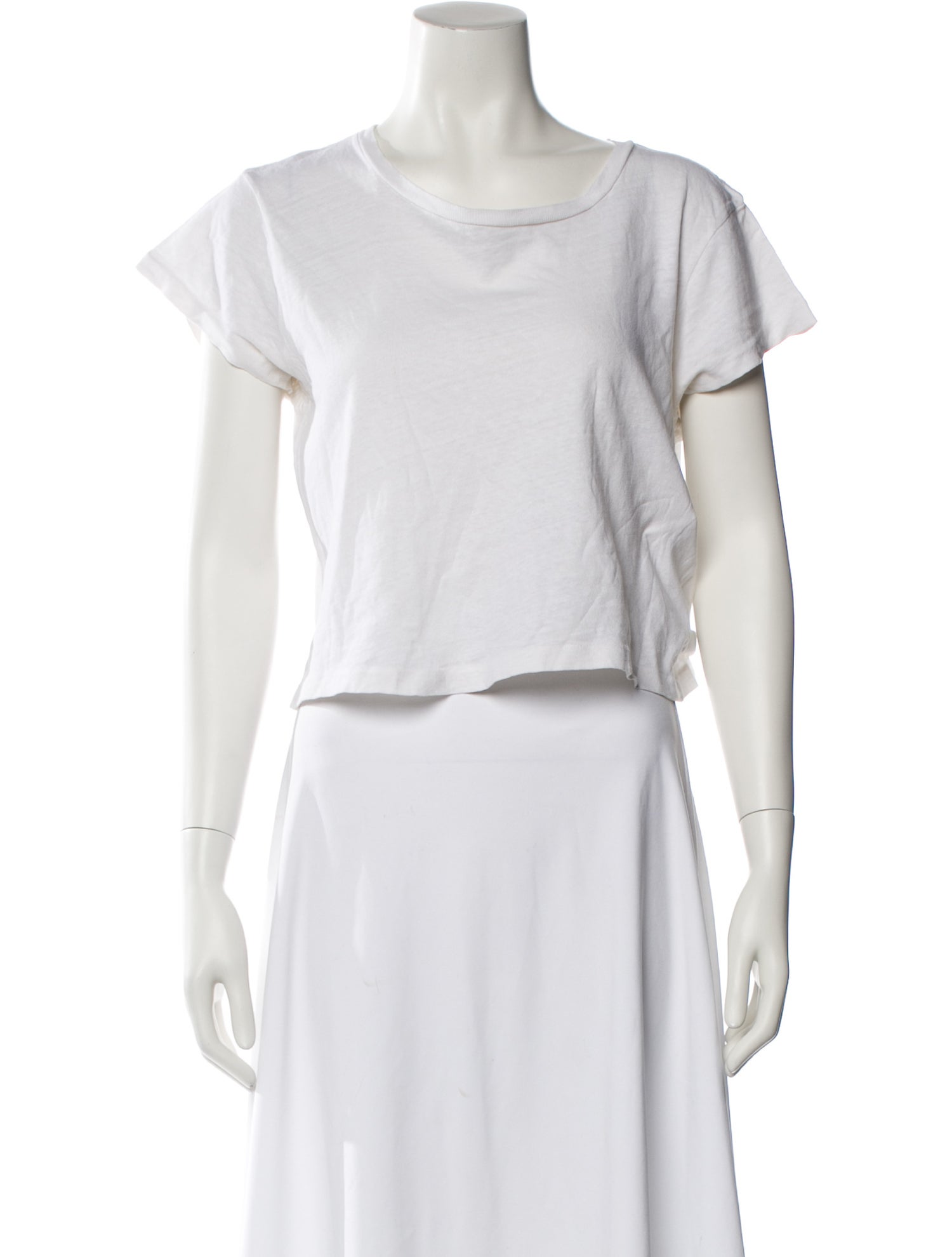 Re/Done x Hanes Bateau Neckline Short Sleeve Crop Top