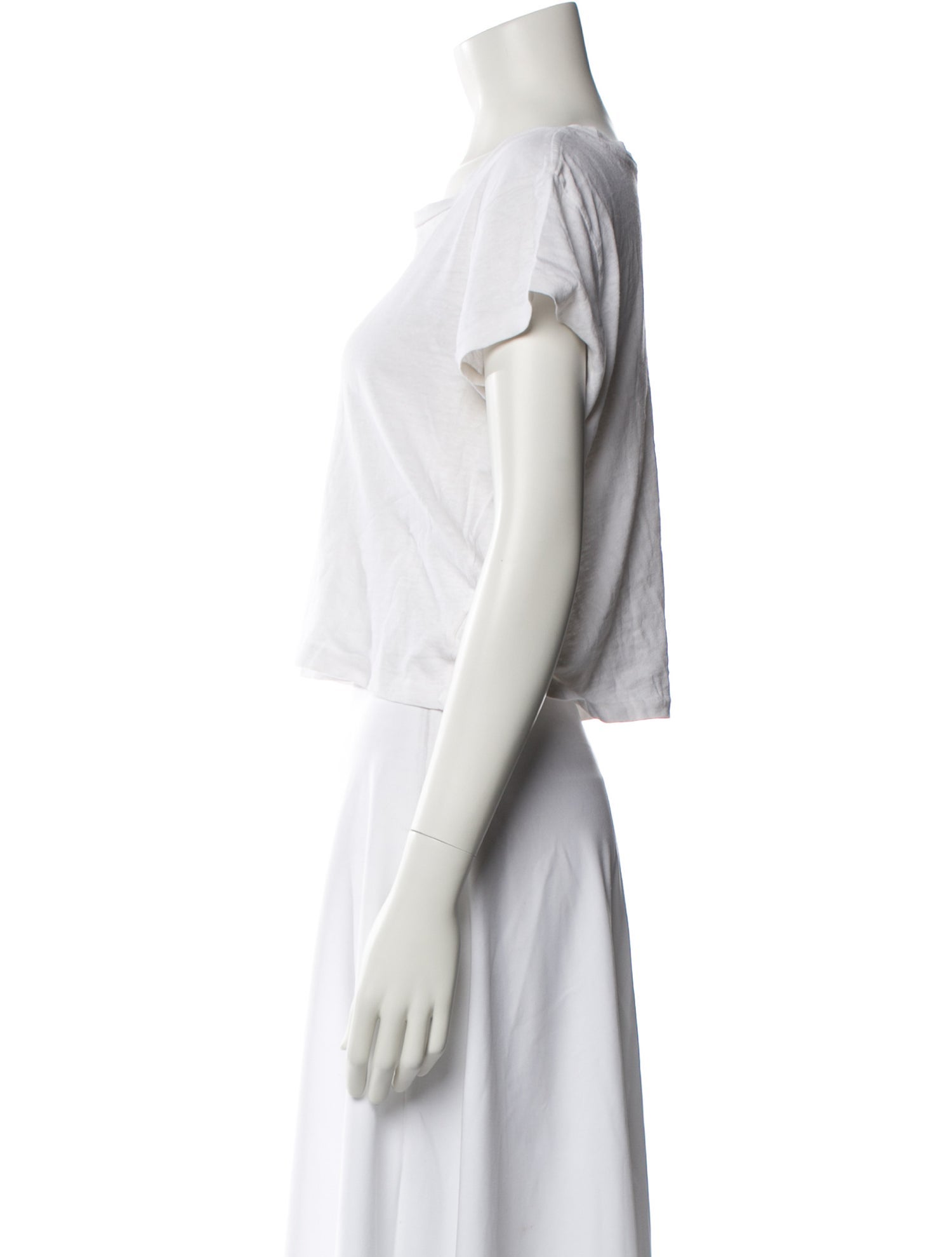 Re/Done x Hanes Bateau Neckline Short Sleeve Crop Top