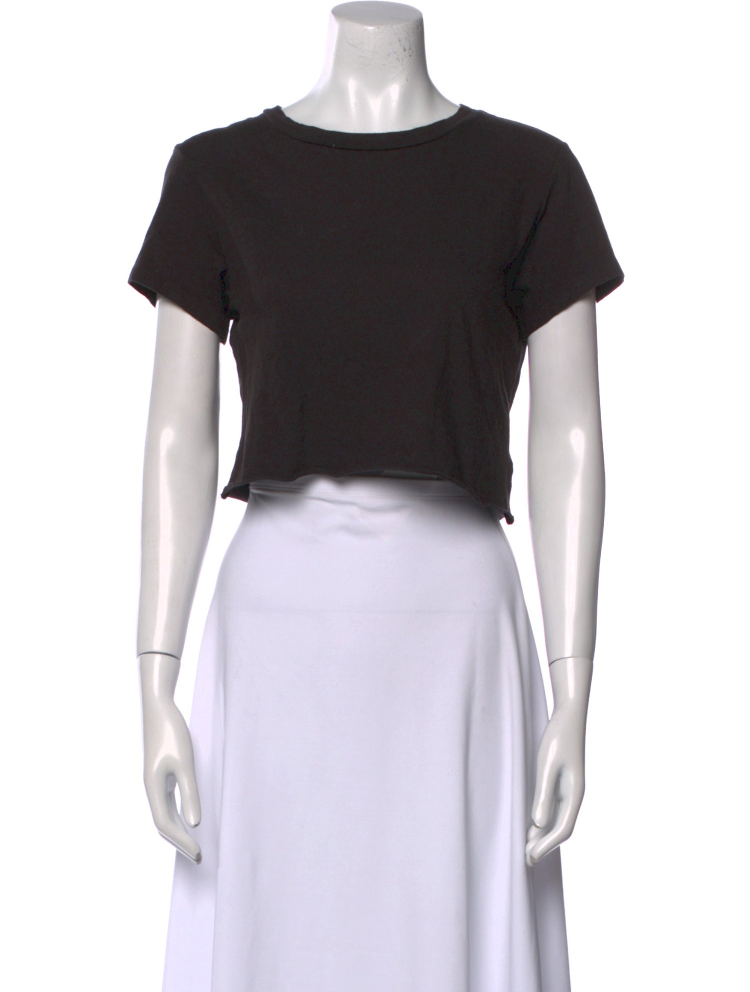 Re/Done x Hanes Bateau Neckline Short Sleeve Crop Top