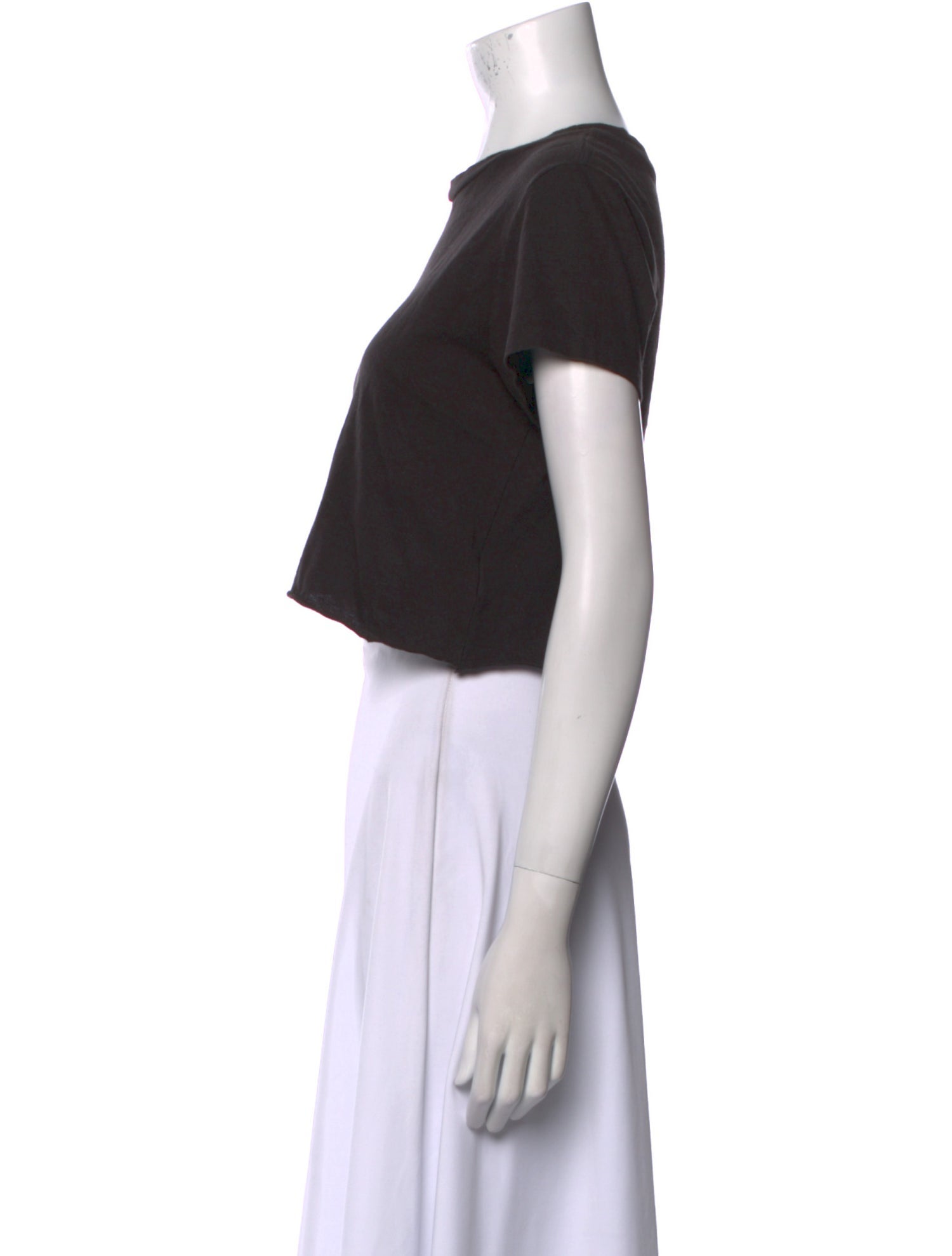 Re/Done x Hanes Bateau Neckline Short Sleeve Crop Top