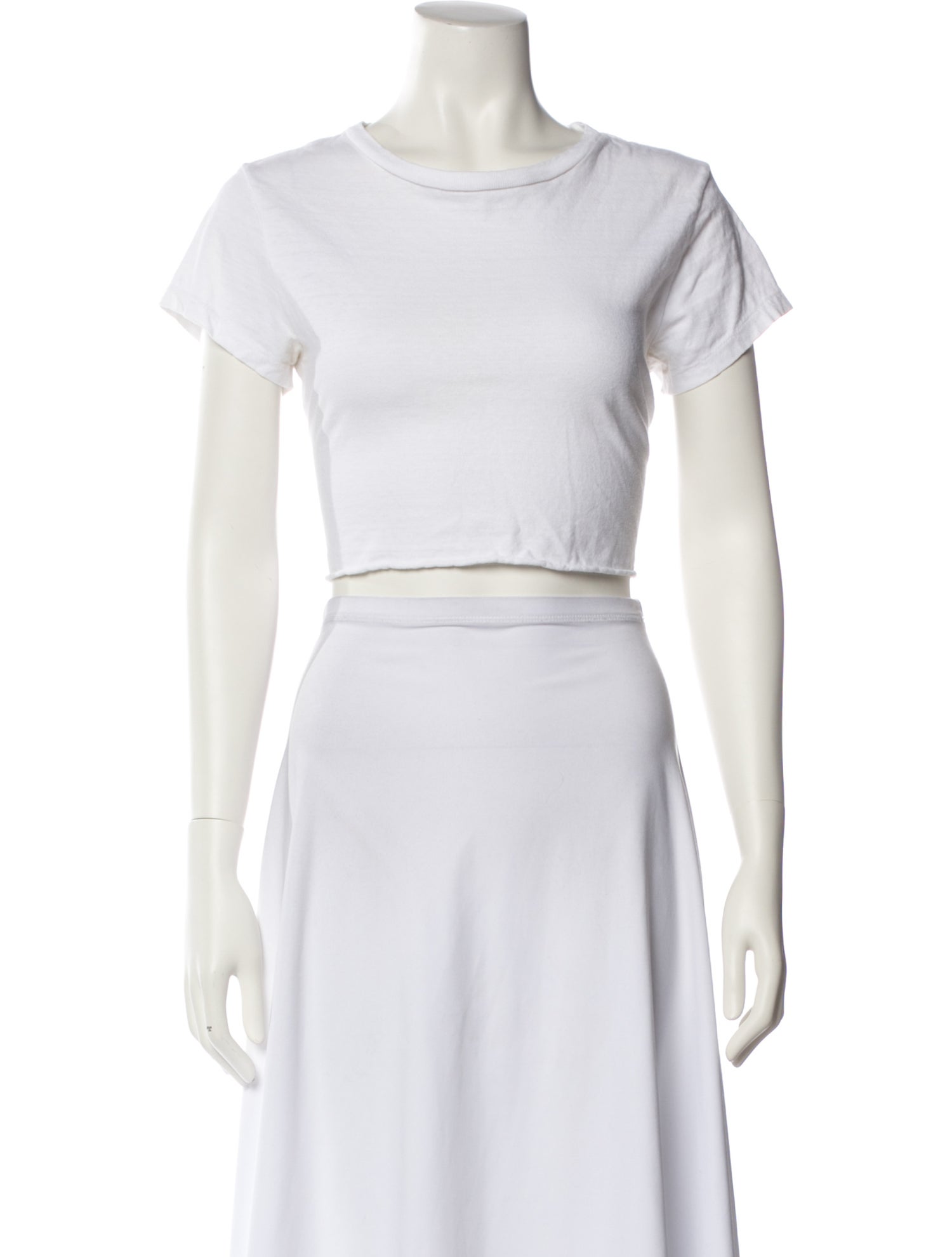 Re/Done x Hanes Bateau Neckline Short Sleeve Crop Top