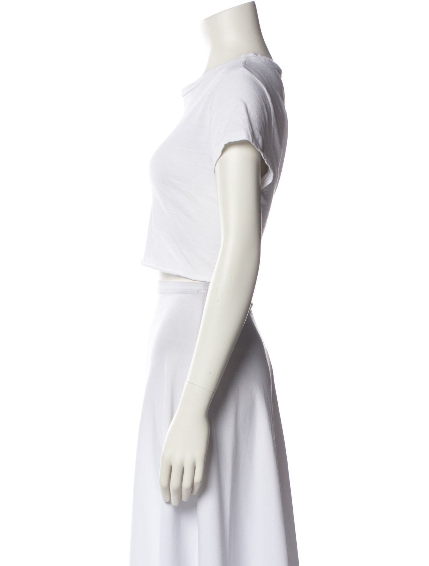 Re/Done x Hanes Bateau Neckline Short Sleeve Crop Top