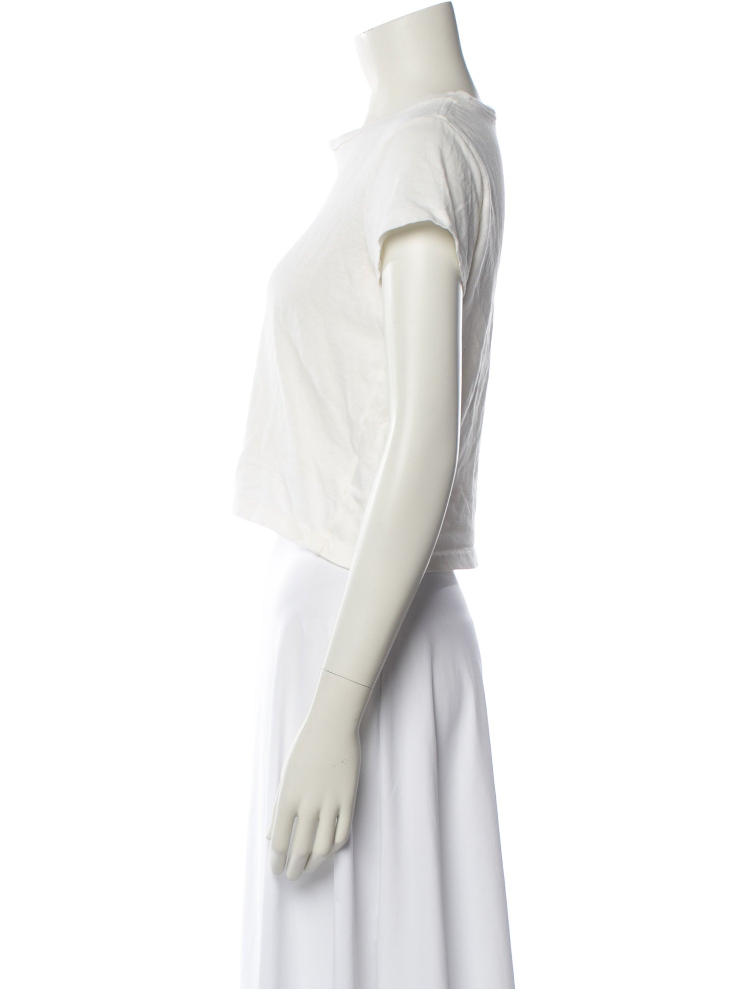 Re/Done x Hanes Crew Neck Short Sleeve Crop Top