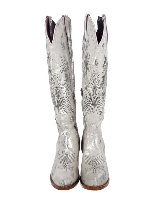 Rock'em Leather Printed Riding Boots