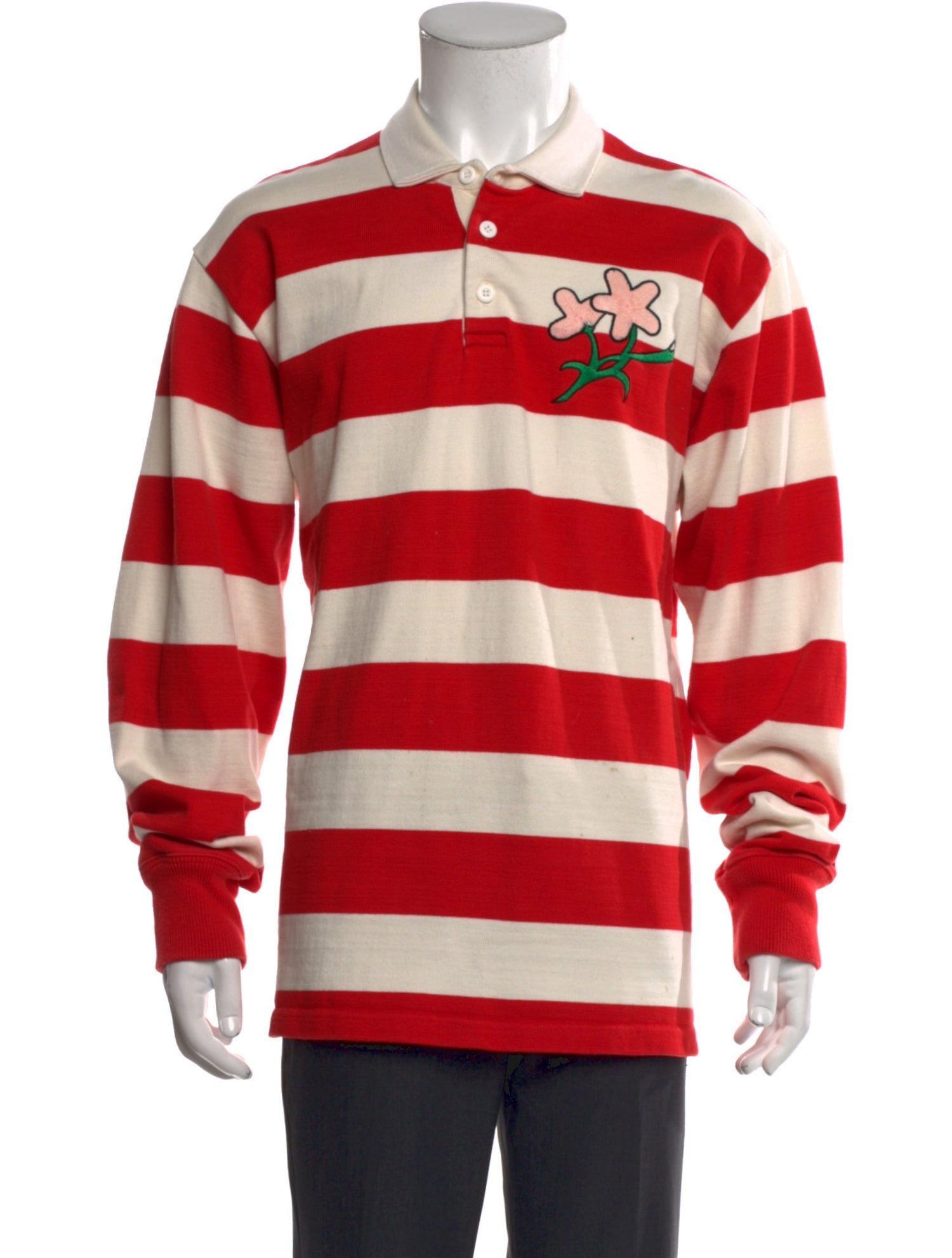 Rowing Blazers x Sports D'Epoque Striped V-Neck Polo Shirt