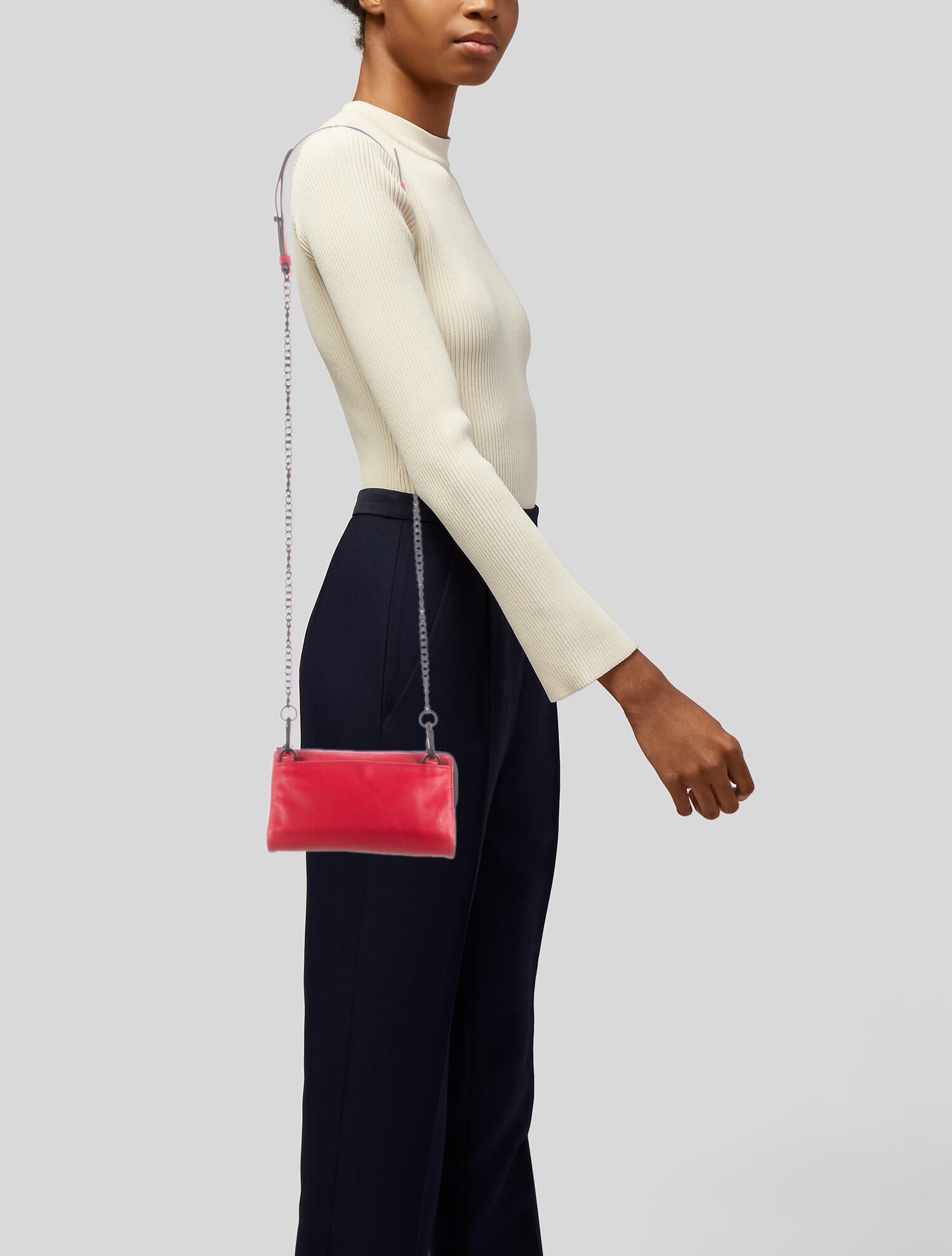 Rudsak Leather ChainLink Crossbody Bag Red Crossbody Bags, Handbags