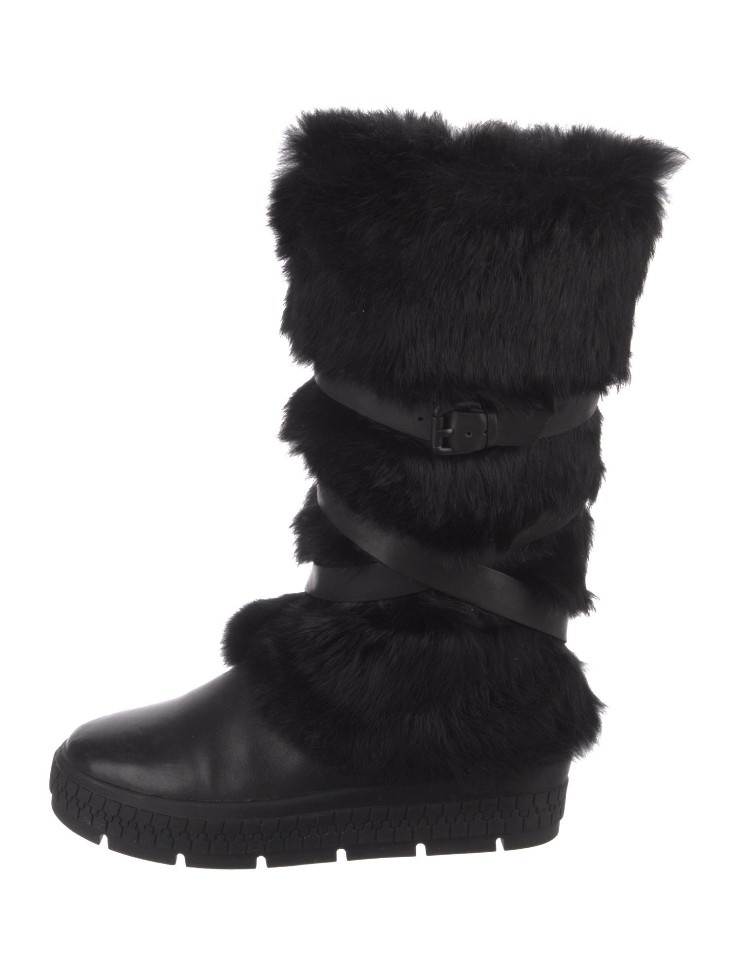 Rudsak Leather Fur Trim Lace-Up Boots