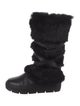 Rudsak Leather Fur Trim Lace-Up Boots