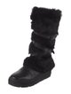 Rudsak Leather Fur Trim Lace-Up Boots