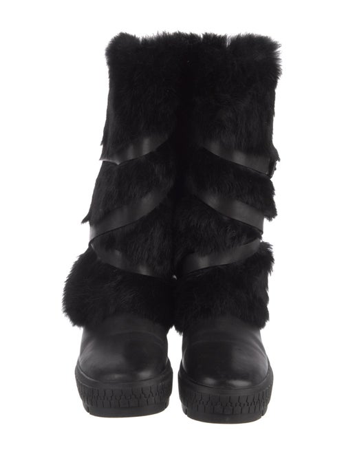 Rudsak Leather Fur Trim Lace-Up Boots