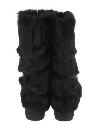 Rudsak Leather Fur Trim Lace-Up Boots