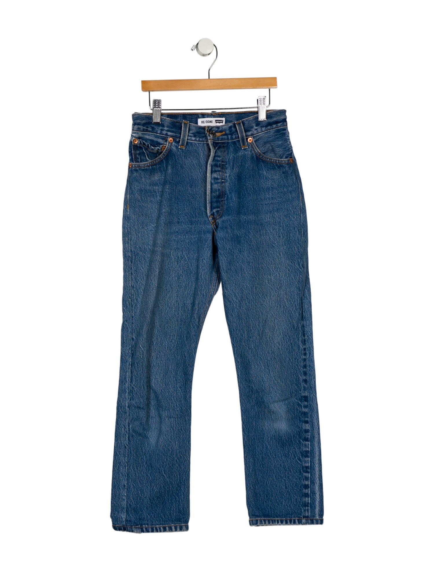 Re/Done X Levis Mid-Rise Straight Leg Jeans