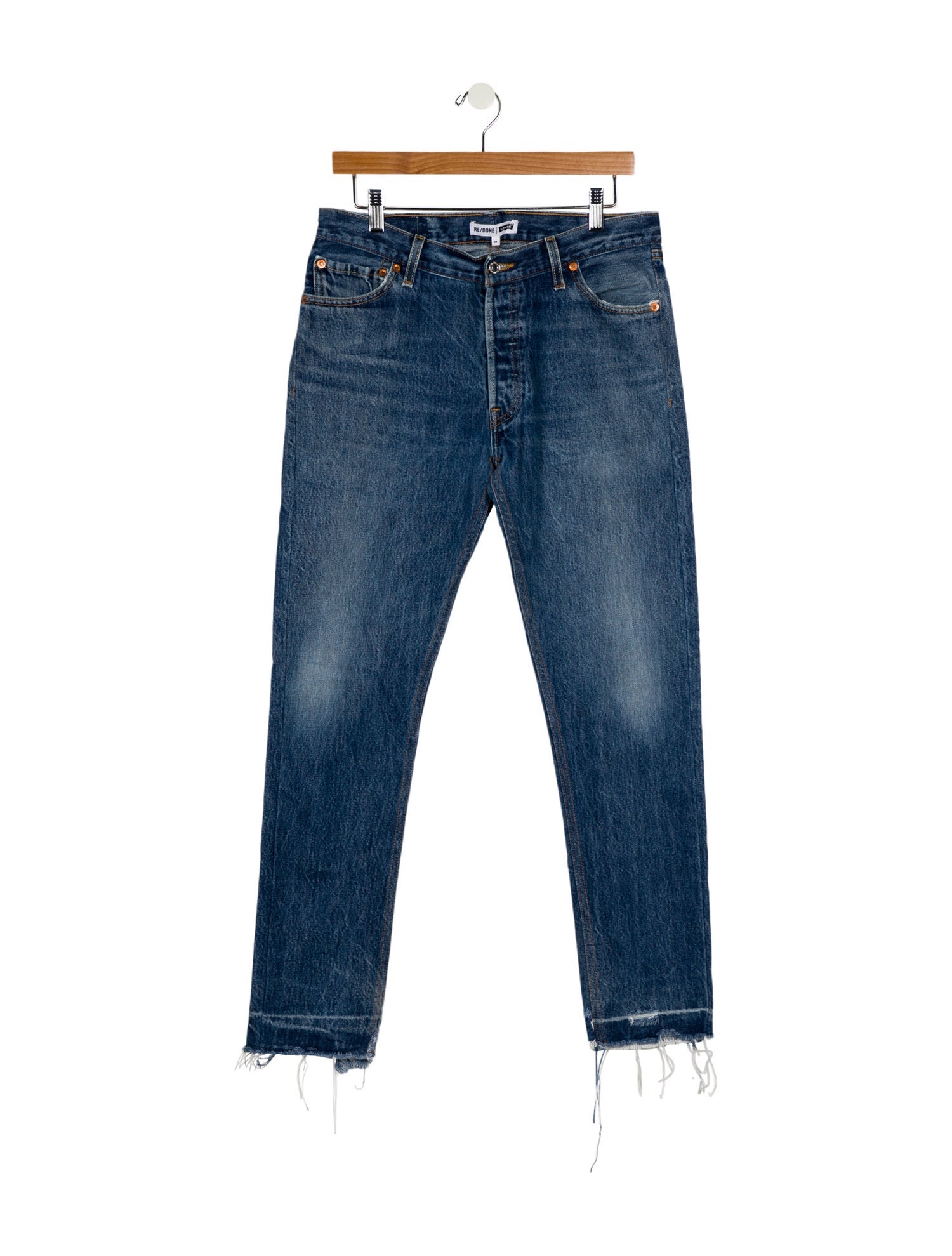 Re/Done X Levis Mid-Rise Straight Leg Jeans