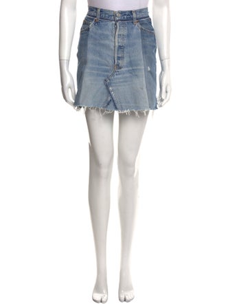Re/Done X Levis Distressed Accents Mini Skirt