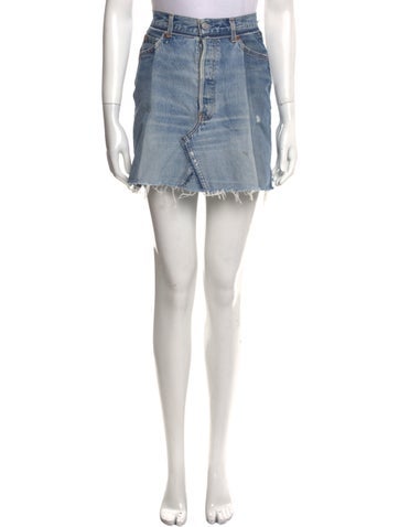 Re/Done X Levis Skirts Distressed Accents Mini Skirt XS