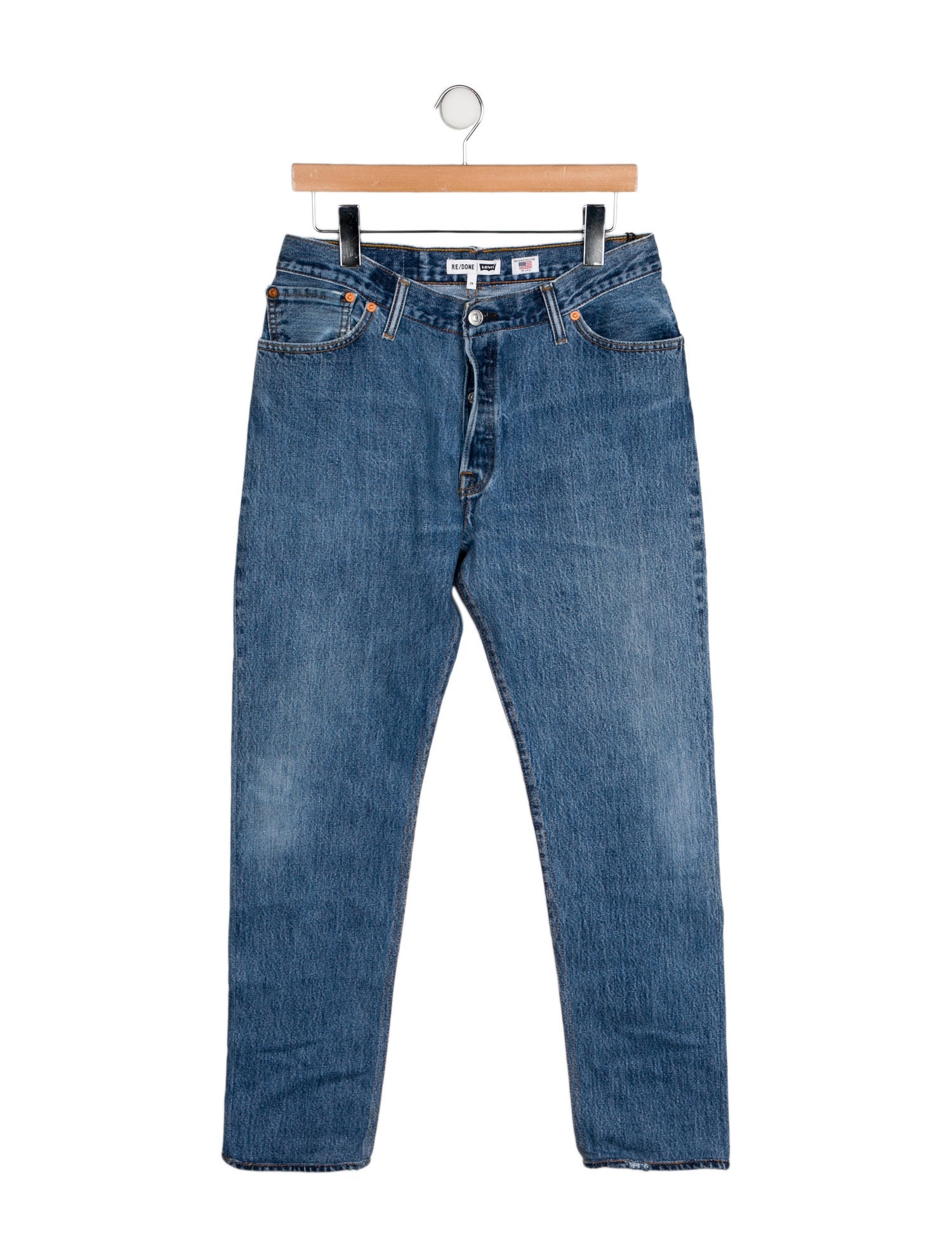 Re/Done X Levis Mid-Rise Straight Leg Jeans