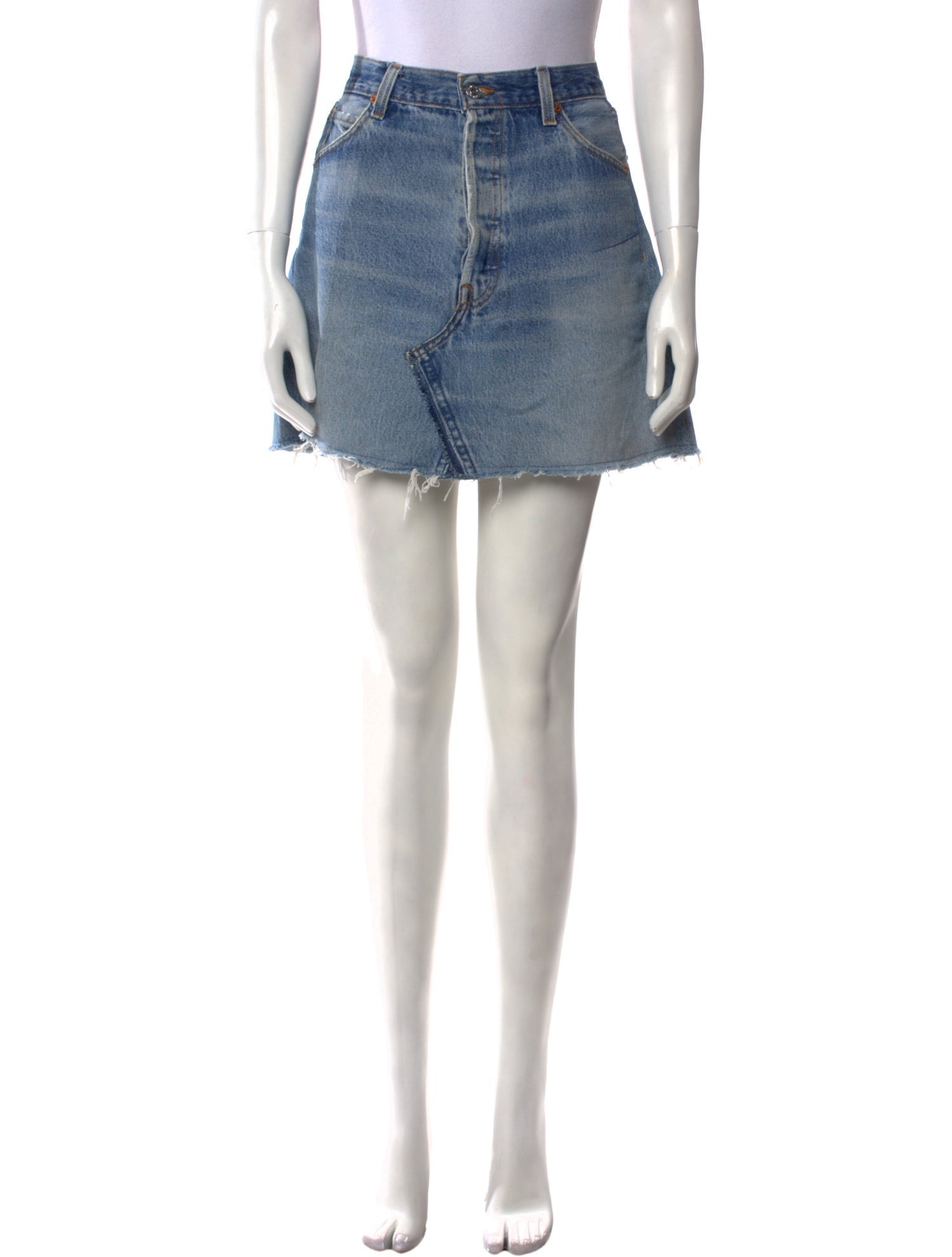 Re/Done X Levis Distressed Accents Mini Skirt