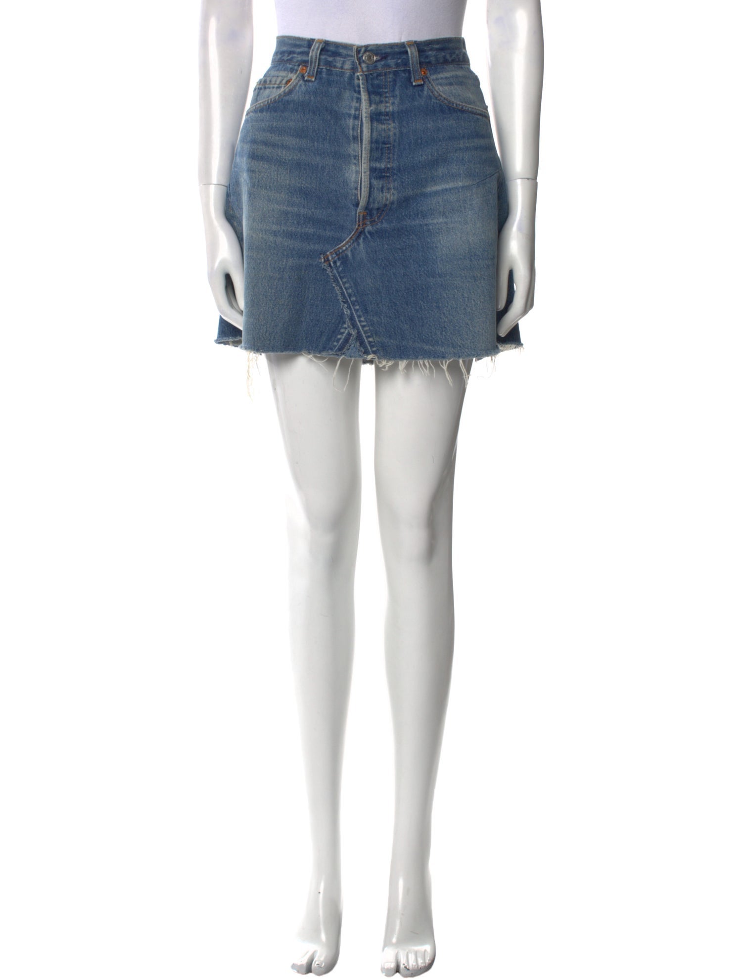 Re/Done X Levis Distressed Accents Mini Skirt