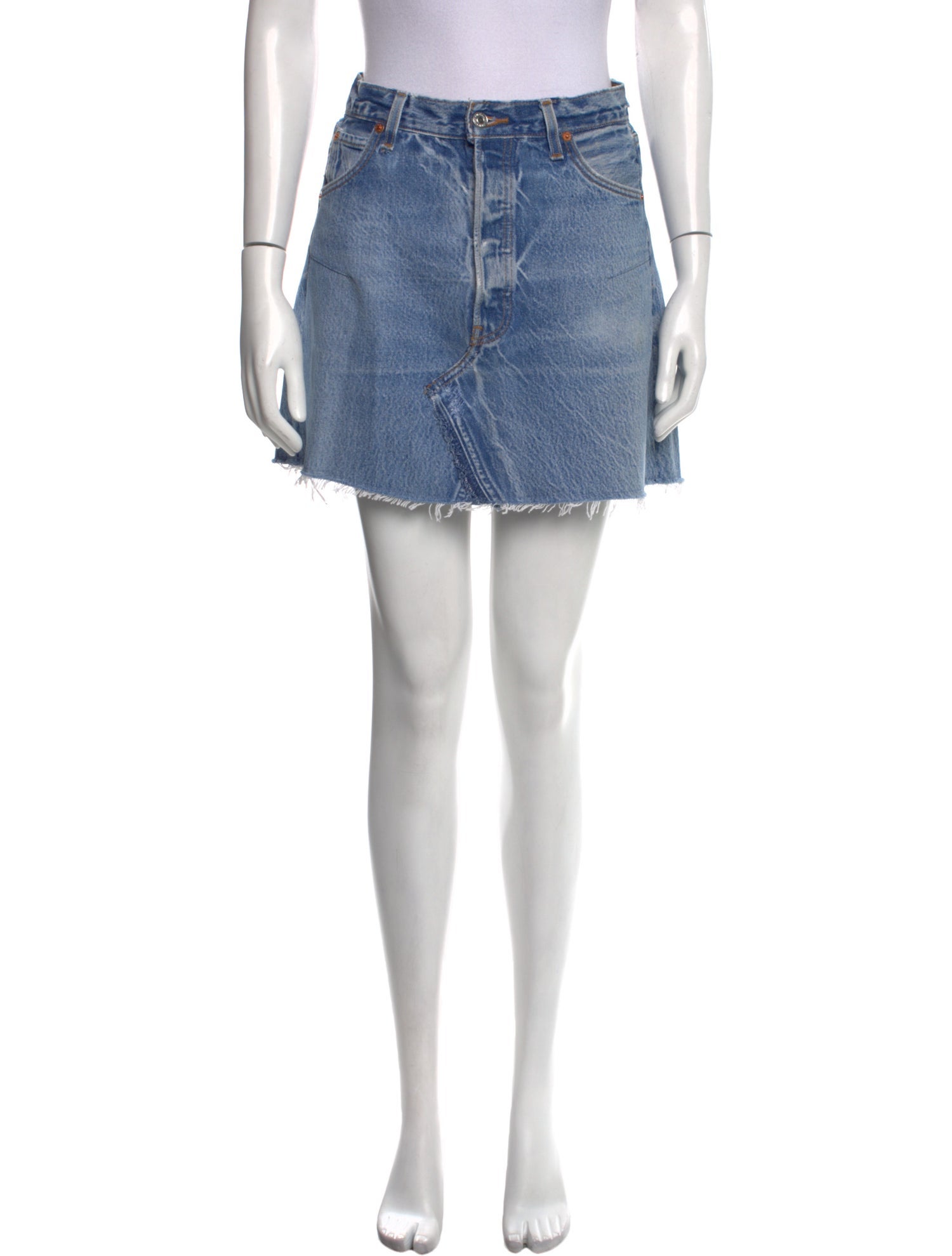 Re/Done X Levis Distressed Accents Mini Skirt