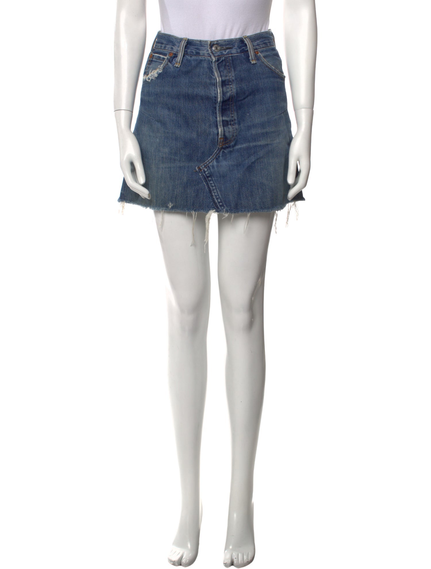 Re/Done X Levis Distressed Accents Mini Skirt