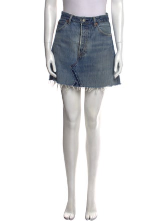 Re/Done X Levis Raw-Edge Trim Mini Skirt