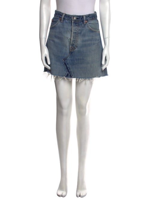 Re/Done X Levis Raw-Edge Trim Mini Skirt