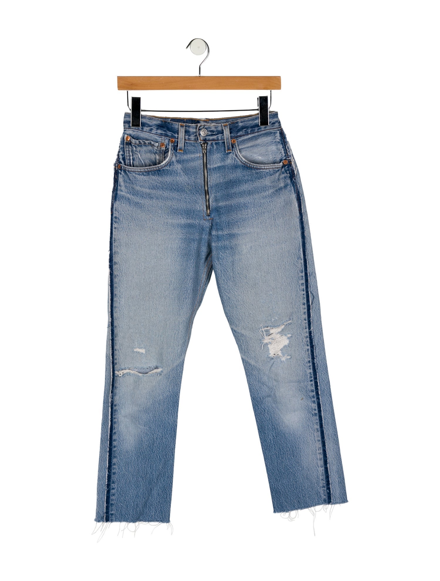 Re/Done X Levis Mid-Rise Straight Leg Jeans