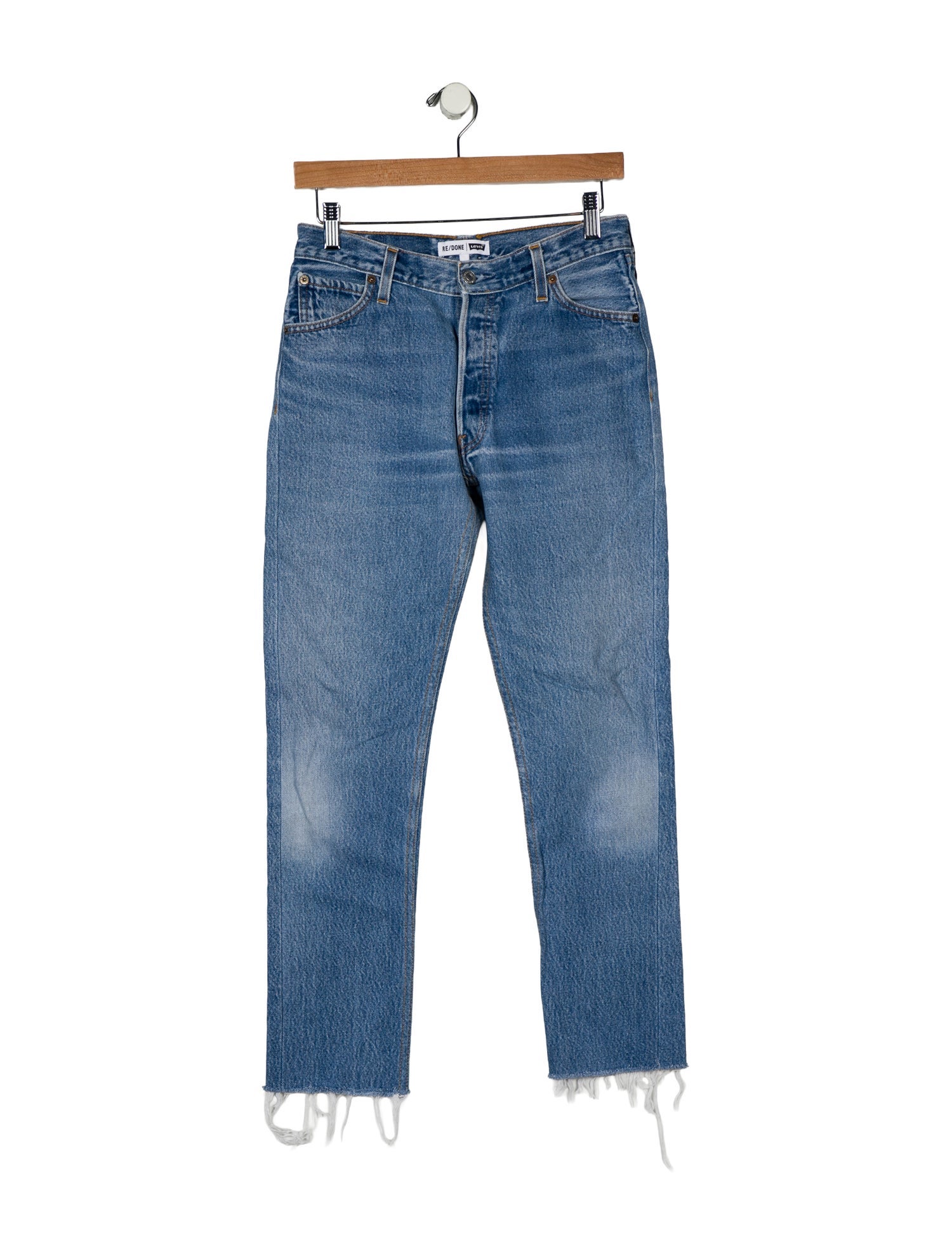 Re/Done X Levis Mid-Rise Straight Leg Jeans