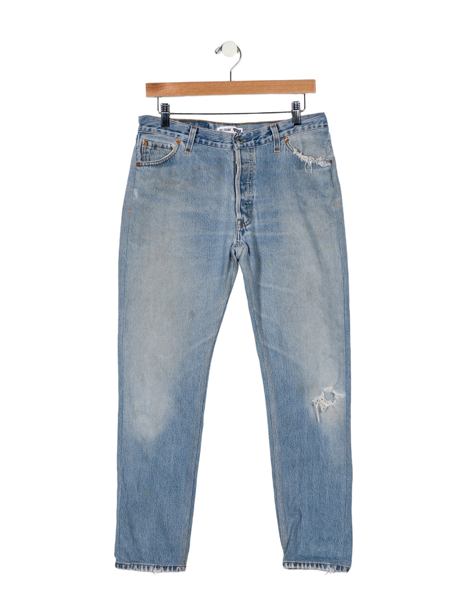 Re/Done X Levis Mid-Rise Straight Leg Jeans