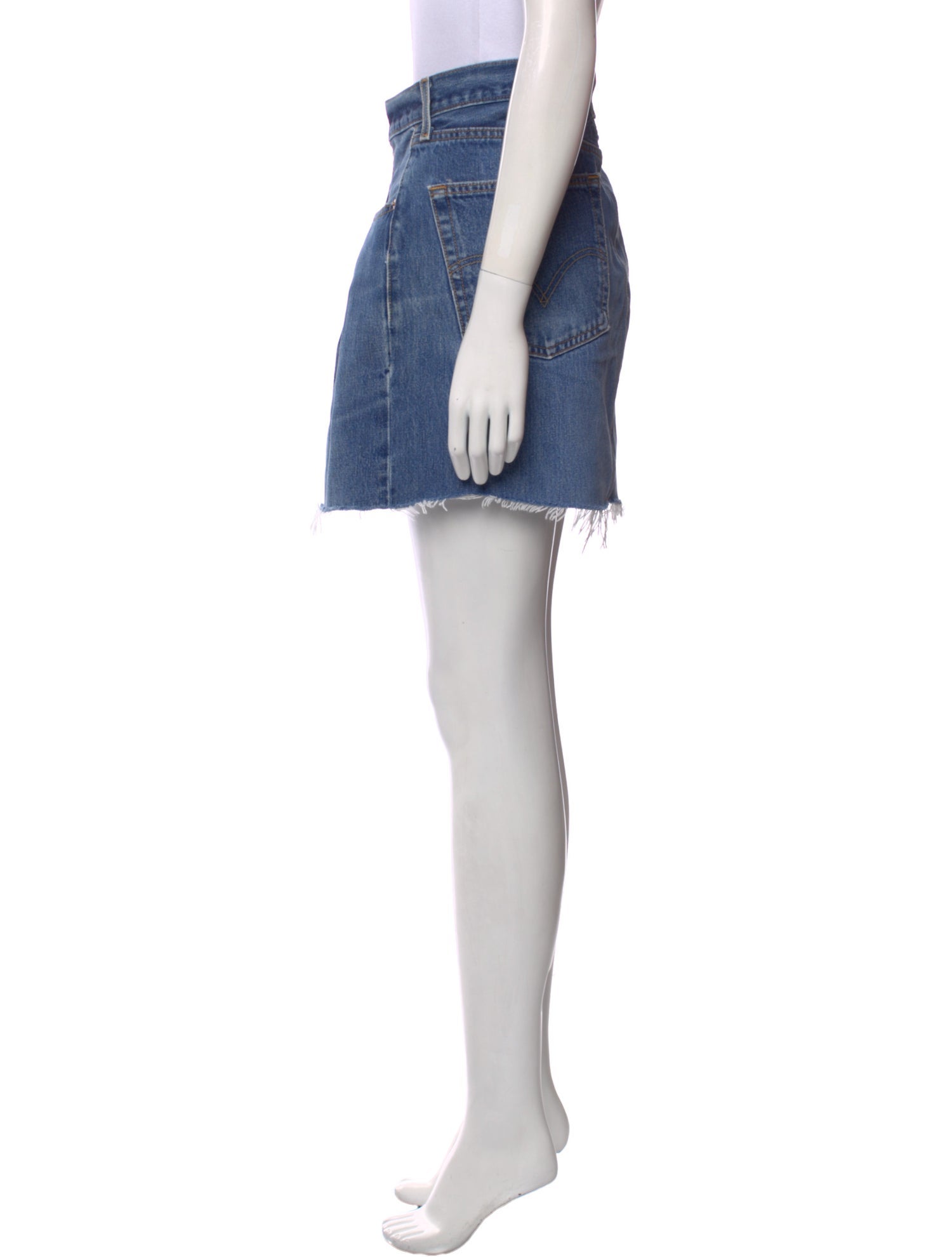 Re/Done X Levis Distressed Accents Mini Skirt