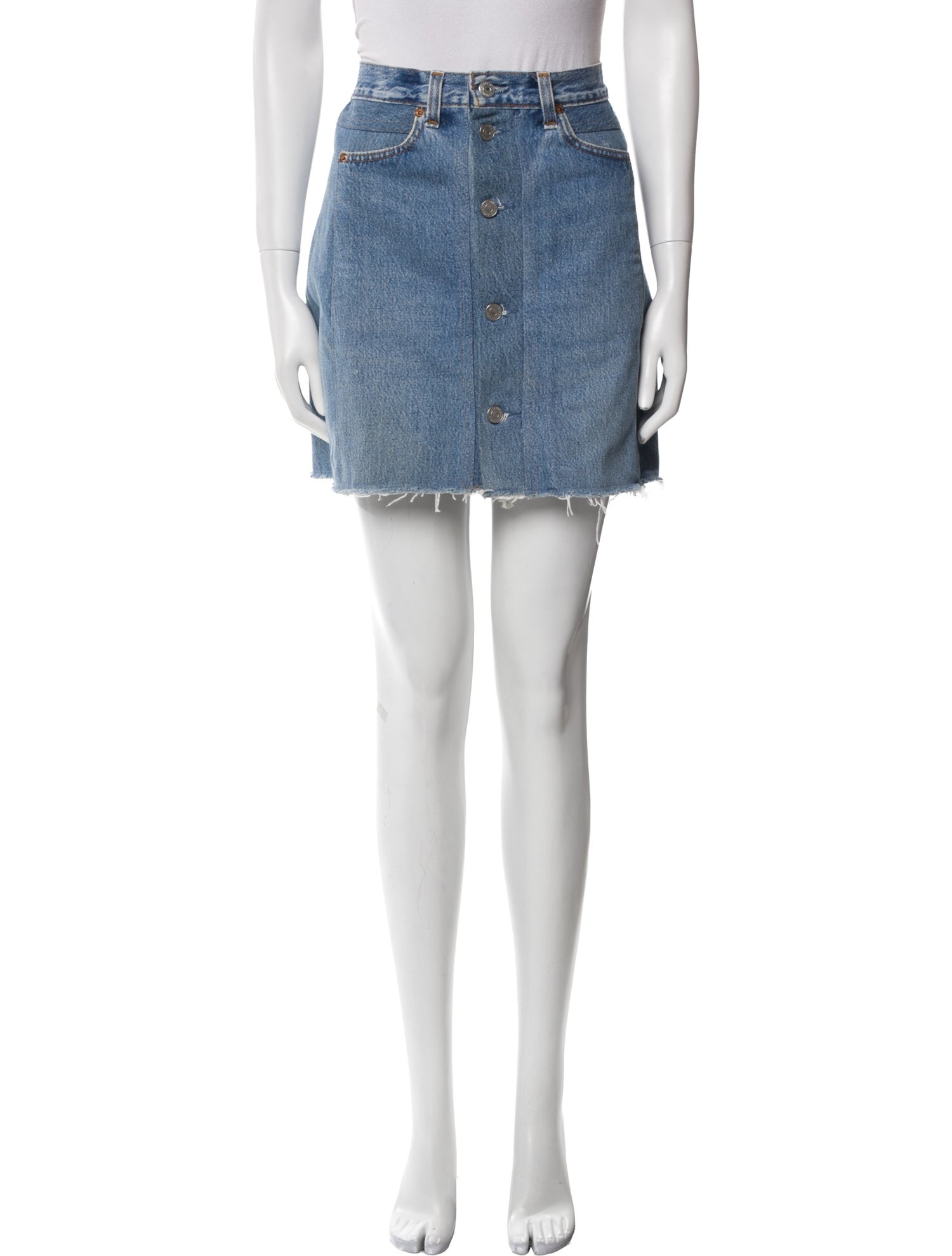 Re/Done X Levis Distressed Accents Mini Skirt