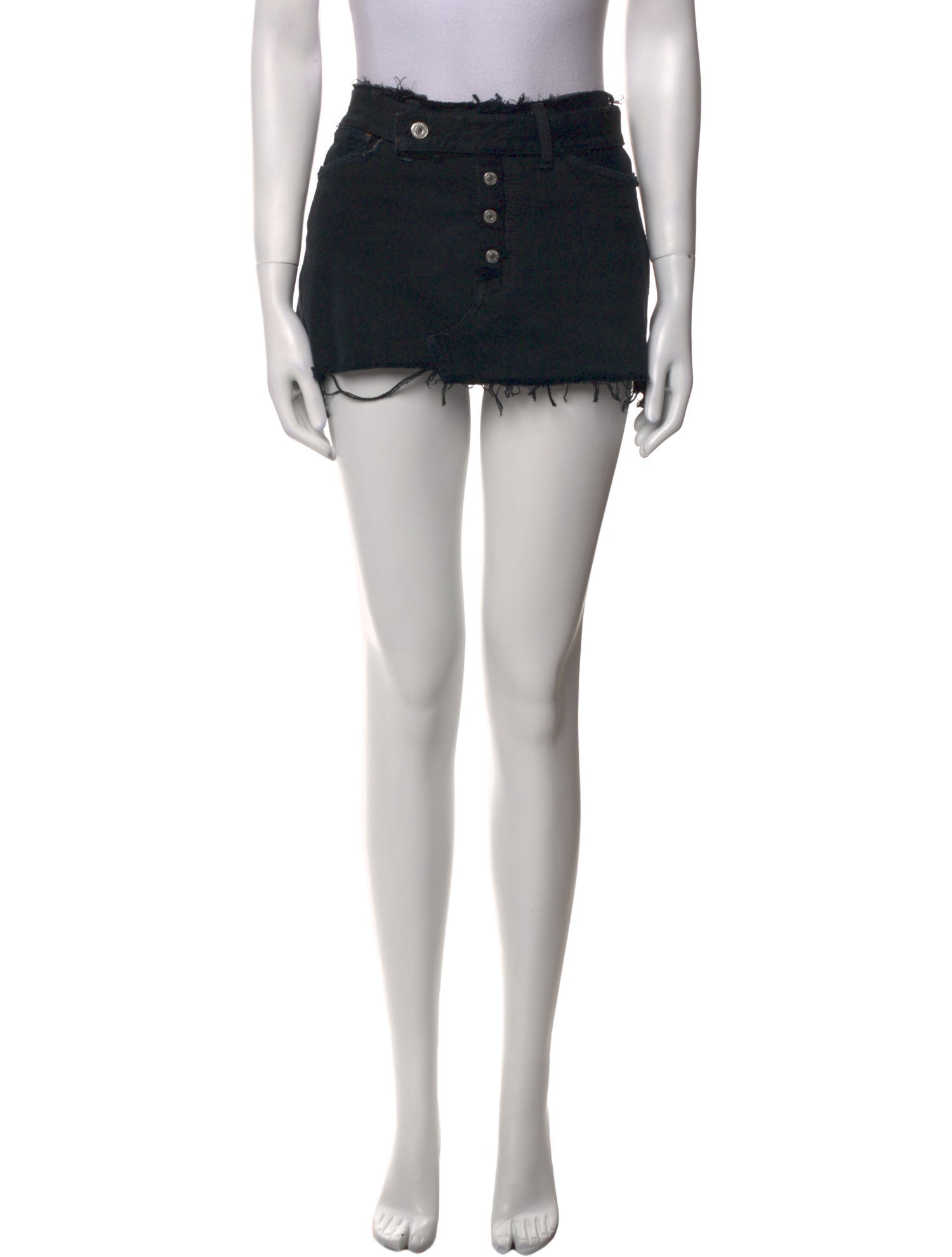 Re/Done X Levis Raw-Edge Trim Mini Skirt