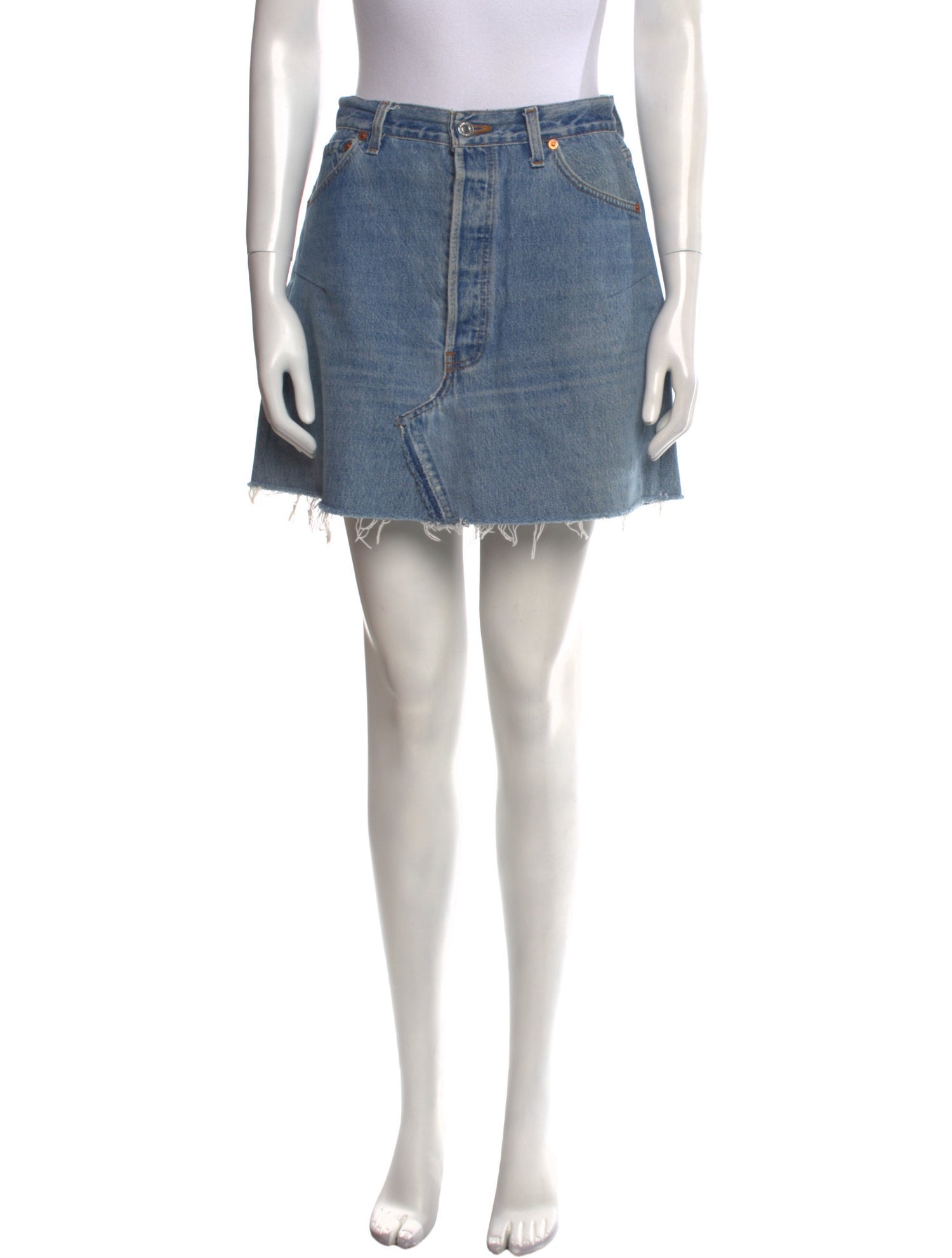 Re/Done X Levis Distressed Accents Mini Skirt