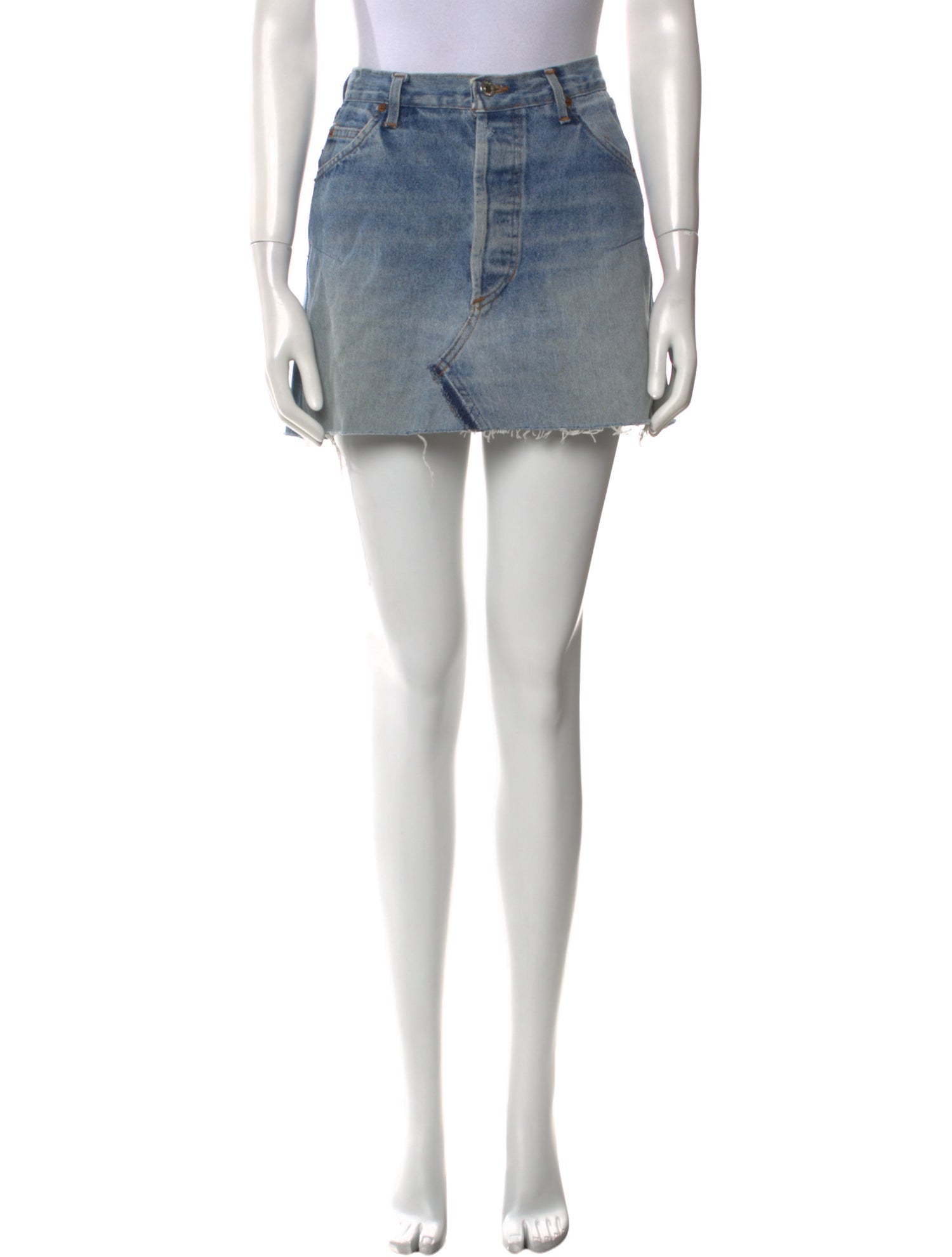 Re/Done X Levis Distressed Accents Mini Skirt